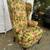 Vintage Queen Anne cherry wingback floral chair 3 thumbnail