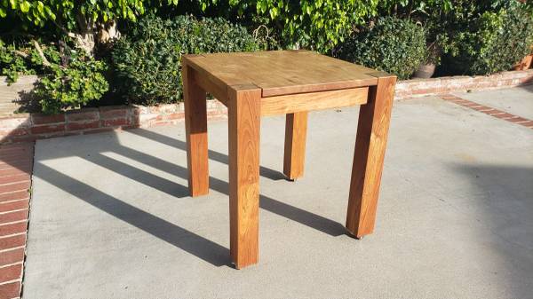 SOLID teak LARGE side table---NO VENEER---A TANK! 1