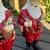 Vtg 1970s 14" IRON PAINTED CHRISTMAS SANTA CLAUS FIREPLACE ANDIRONS 3 thumbnail
