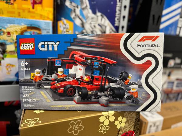 BNIB Lego 60443 F1® Pit Stop & Pit Crew with Ferrari Car 1