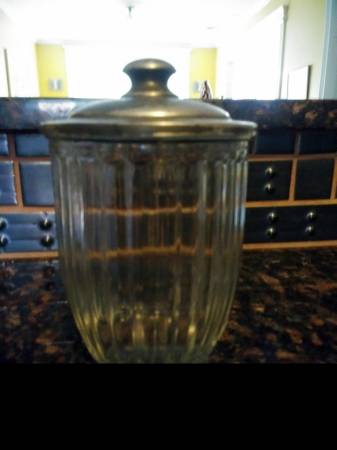 Anchor 3 6 candy jar, nickle-plated lid 1
