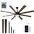 72 in. LED Matte Black Smart Standard Ceiling Fan with Remote #4846 7 thumbnail
