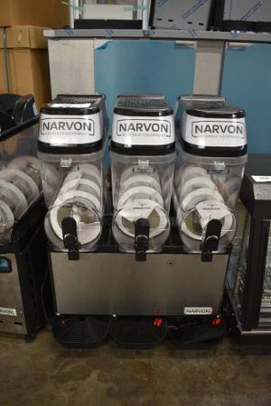 Narvon 378SM Stainless Steel Commercial 3 Head Slushie Machine 1