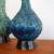 One vintage mid century modern blue drip glaze lamp 7 thumbnail