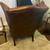 Pair of 2 Pottery Barn Brown Leather Wingback Thatcher Chairs 10 thumbnail