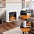 New Electric Fireplace Mantel, Small TV Stand Fireplace Heater with Logs, Adjust 2 thumbnail