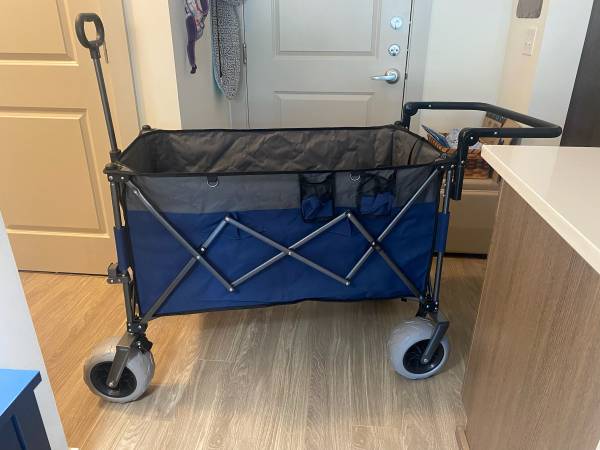 Push/Pull Multifunctional Folding Wagon Cart, folding handle (push or pull), bea 1