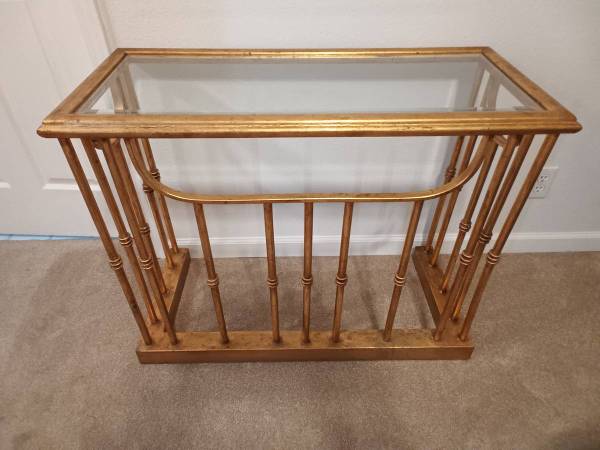 Gold Console Table and Mirror 1
