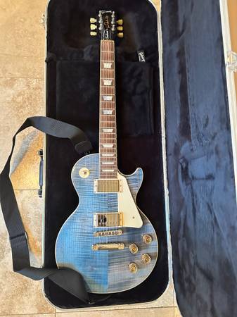 2015 Gibson Les Paul 100 Ocean Blue Burst Electric Guitar 1