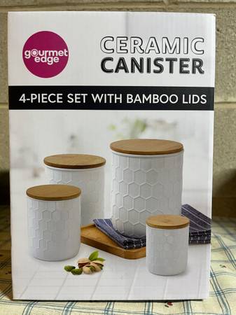 Gourmet Edge Ceramic Canister Set - NEW IN BOX 1
