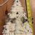 White Ivory Lighted Christmas Tree, 8", Gold Trim Santa Snowman 9 thumbnail