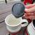 Starbucks Wide Base Ceramic Coffee Travel Mug Green Red Stripe NEW 3 thumbnail
