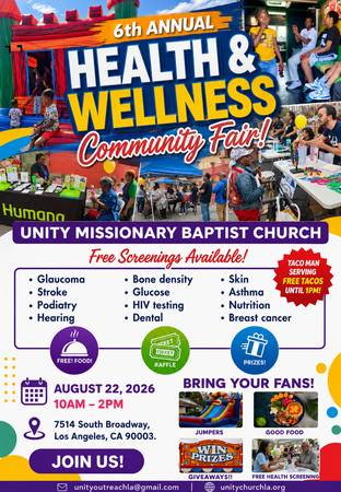Feria Comunitaria de Salud y Bienestar el 22 de agosto (Los Ángeles)