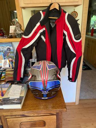 Motorcycle jacket and helmet 1