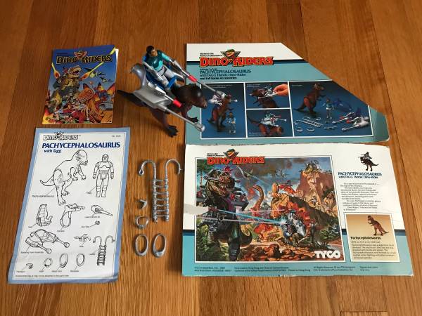 1989 Tyco Dino-Riders Pachycephalosaurus Complete Playset 1