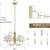 Modern Dining Room Chandelier - 20" 5-Light Gold Chandeliers Light Fix 2 thumbnail