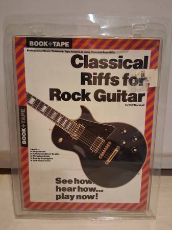 Wolf Marshall Classical Riffs Rock Guitar Book + Tape 1990 Vintage 1