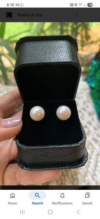 7mm pearl stud er/ 14k 1