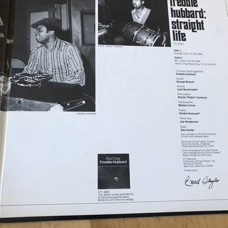 Freddie Hubbard Straight Life LP Portada Doble CTI 6007 EX Disco - $50 (Olympia)63438277720579122