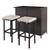 3-Piece Wicker Outdoor Serving Bar Set with Light Brown Cushions 2 thumbnail