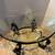 Demode Rustic 14" X 23 Inch Wrought Iron Stand With Oval Glass Bowl go 2 thumbnail
