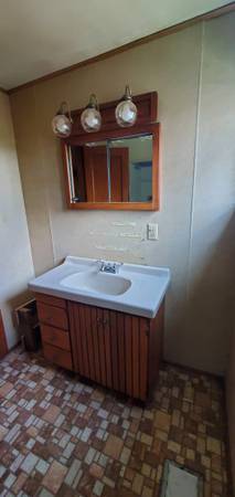 Bathroom vanity cabinet, sink, light and medicine cabinet 1