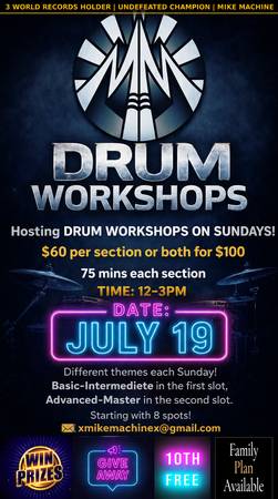 Drum Workshops every Sunday! 1
