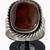 Vintage Sterling Silver Signed Red Brown Agate Ring Size 9, SOLID! 2 thumbnail