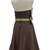 Women's sz. 4 Brown Mocha Strapless Formal Dress, Kiwi Green Bow Gown 4 thumbnail
