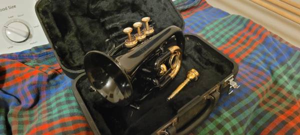 Trompeta de bolsillo Jupiter negra/dorada con estuche y boquilla JPT-416 - $375 (rohnert pk / cotati)63470792499203124
