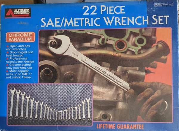 22 Piece Alltrade SAE/Metric Wrench Set 1