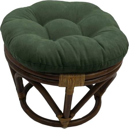 18-inch Round Solid Micro Suede Tufted Footstool Cushion - #15444 1