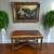 Italian vintage rococo ornate gold carved wood granite console table 1 thumbnail