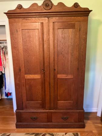 Antique oak armoire 1