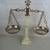 Large Decorative Balance Scale Marble Brass Metal 23 1/2" Tall 9 thumbnail