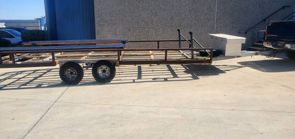 Double axle trailer was pontoon trailer to off road vehicle hauler 1