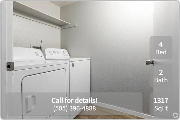 $2,342 / 4br - 1317ft2 - Spacious and beautiful. Consider your new 4 bed / 2 bath found! (Santa Fe)63806019670401121