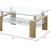 Modern 2-Tier Glass Coffee Table Wood Frame Center Console Stand 13 thumbnail