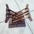 21" antique Mission folding tiger oak wood side table bistro card game 8 thumbnail