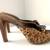 Vintage Brown Print High Hill Sliders/Clogs, Size 6 1 thumbnail