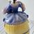 VTG Porcelain Trinket / powder box. Lady in blue & yellow dress 3 thumbnail