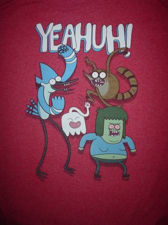 Regular Show Cartoon TV Show Yeahhuh! Mordeca Rigby + Large L T-Shirt 1