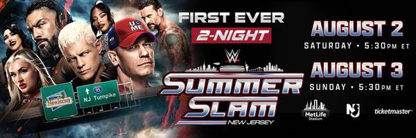 WWE SUNDAY SUMMER SLAM LOWER TIER TICKETS  - ROW 10 1