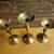 Vintage Brutalist Brass Candlesticks Mid Century Modern Set of 3 3 thumbnail