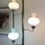 VINTAGE 1960s WHITE MILK GLASS 3 LIGHT TENSION POLE LAMP 8 thumbnail