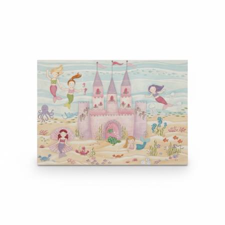 Whimsical Mermaid Castle- Girls Room Canvas Wall Art 1