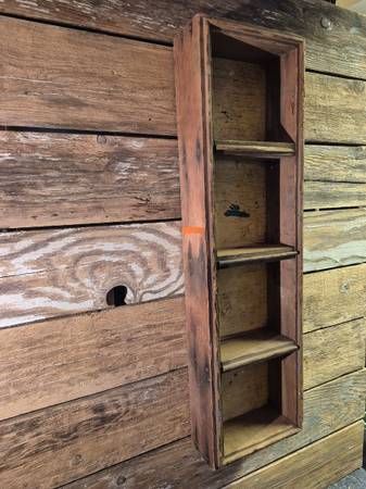 rustic reclaimed wood display wall shelf 1