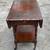 ANTIQUE WALNUT FINISH WOOD DROP LEAF TEA BAR SERVING CART VINTAGE 1 thumbnail