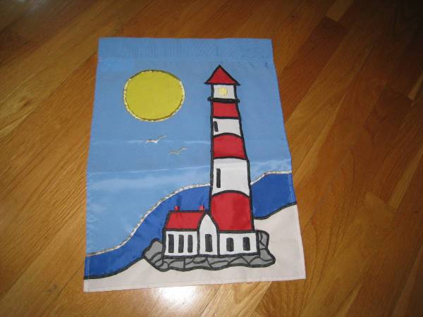 Yard and Garden Flag with Lighthouse, Yellow Sun & Flying Seagulls!!! 1