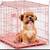 Pet crate kennel bed Pink small metal single door folding puppy dog cage with re 1 thumbnail